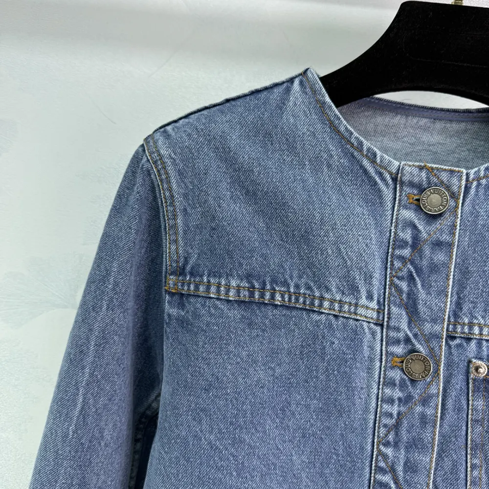 Louis Vuitton Men Denim Fitted Jacket-Blue 1AHHS5