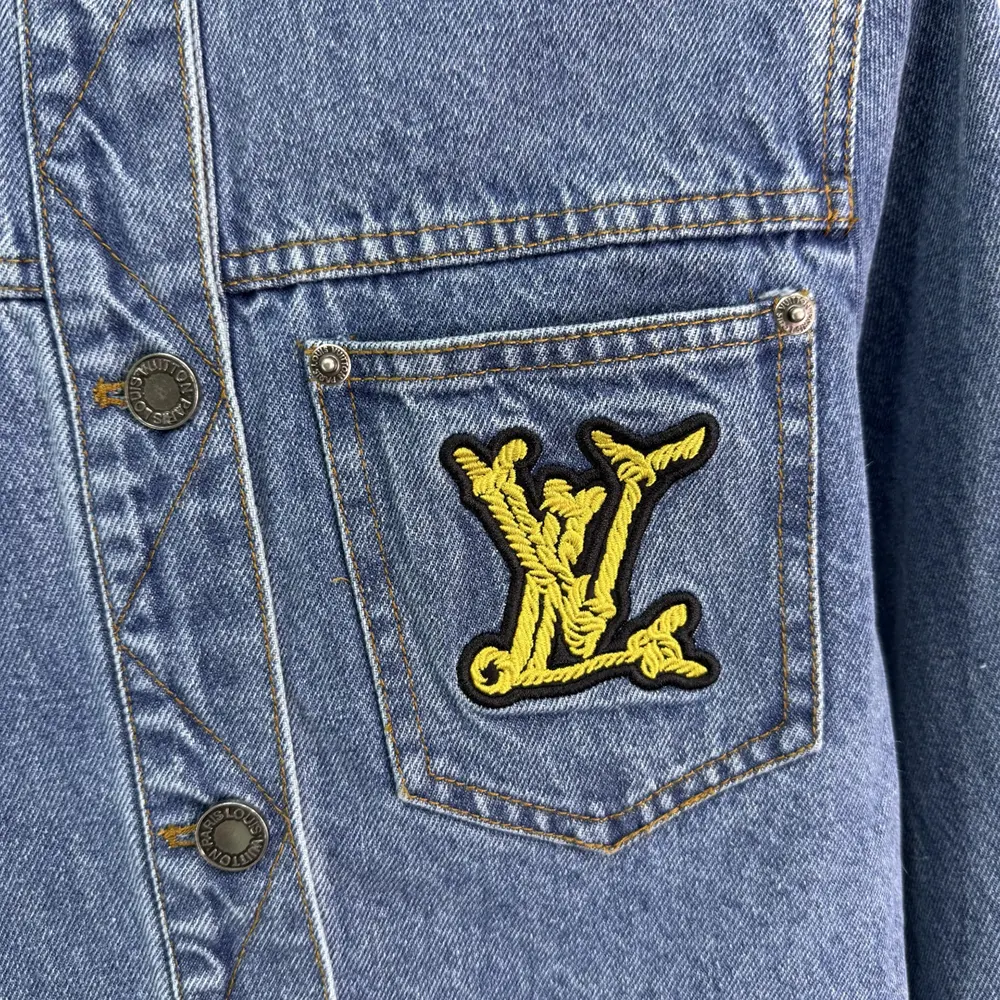 Louis Vuitton Men Denim Fitted Jacket-Blue 1AHHS5